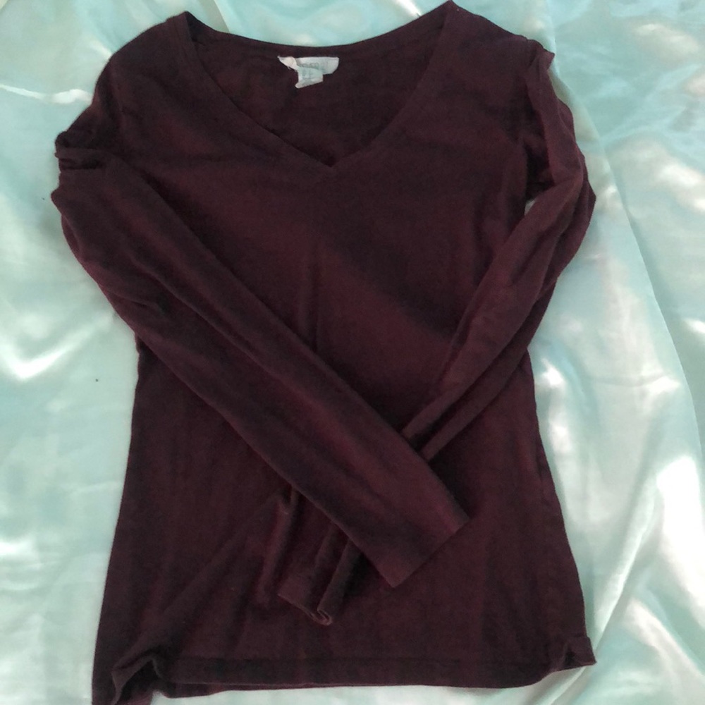 Burgundy cotton long sleeve